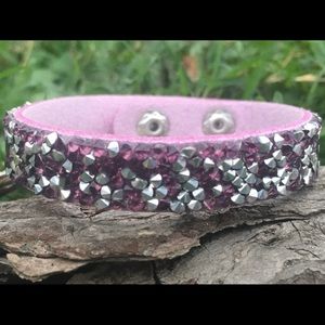 Purple Crystals in Silicone Wrap Bracelet